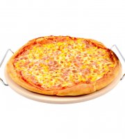 Pizzasütő kő lap 33 cm, állvánnyal