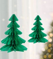 Karácsonyi dekoráció - 3D, papír - fenyőfa lampion
