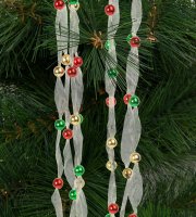 Karácsonyi organza girland - 2,7 m - 10 mm - többszínű