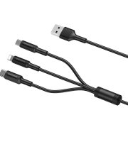 3 az 1-ben USB töltőkábel/USB C/Micro USB/Lightning