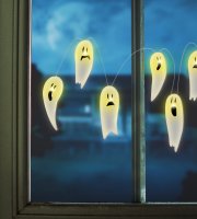 Halloween-i LED ablakdekor - gél - szellem - 85 cm
