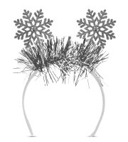 Karácsonyi hajráf - ezüst - hópehely - 20 cm
