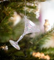 Karácsonyi dísz - irizáló, akril kehely - 65 x 92 mm