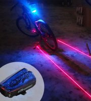 Kék, kerékpár lámpa, bicikli lámpa, lézeres hátsó lámpa