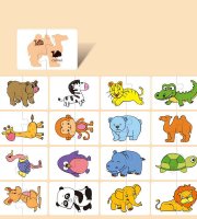 16 darabos Montessori Puzzle Kártya játék