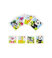 Állatos, 9 darabos fa puzzle gyerekeknek (4db)