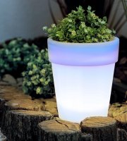 Szolár virágcserép - 4 hidegfehér LED - 16,5 x 19 cm