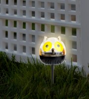 LED-es szolár lámpa - bagoly - hidegfehér - sárga - 150 x 50 x 50 mm