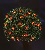 Szolár LED fényfüzér - katicabogár - 2,4 m - 25 LED - melegfehér