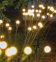Leszúrható szolár lámpa - szentjánosbogár - 8 melegfehér LED - 70 cm