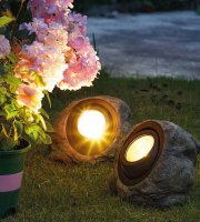LED-es kültéri szolár lámpa - szikla, kő - fehér SMD LED - 20 x 12 x 16 cm