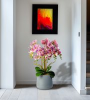Műnövény dekoráció - orchidea - lila - 83 cm