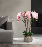 Műnövény dekoráció - orchidea - rózsaszín - 58 cm