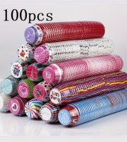 100 db-os kevert cupcake papír - Olajálló papír sütőformák muffinokhoz és cupcake-ekhez, Élelmiszerbiztonságos, vegyes minták konyhai használatra