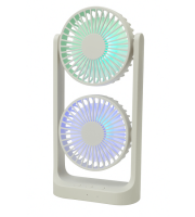 Duálfejes Asztali Ventilátor – 3 fokozatú, LED világítással