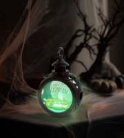 Halloween-i világító dekoráció - tök - felakasztható - LED - 8,5 x 13,5 cm