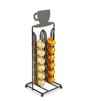 Fém kávékapszula tartó - 28 db Nespresso kapszulához - 125 x 115 x 340 mm - matt fekete