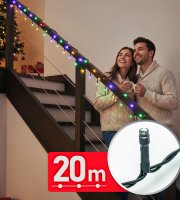 Fényfüzér - 20 m - színes - 400 LED - 220-240V - 6W - zöld kábel