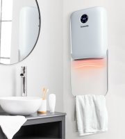 Fali hősugárzó törölközőtartóval - 800/2000W - 240V - fehér