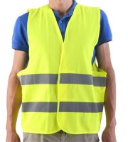 Fényvisszaverő biztonsági mellény – 2. osztály, sárga – EN ISO 20471 tanúsítvánnyal