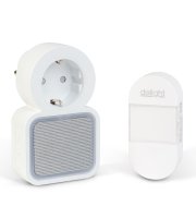 Digitális elem- és vezeték nélküli csengő - Kinetic - 220-240V AC aljzat - fehér - kék LED