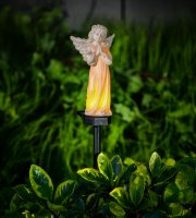 Szolár angyalka - imádkozó - 1 melegfehér LED - műgyanta - 49 x 11 x 6,5 cm