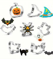 Halloween-témájú rozsdamentes acél süteményszaggatók
