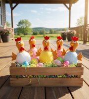 Textil dekoráció - csirke - 23 cm - 5 féle