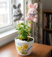 Leszúrható dekoráció - nyuszi - 50 x 12 cm - 4 féle