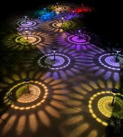 Leszúrható szolár lámpa - 1 + 1 melegfehér / RGB SMD LED - fekete - 53 x 11,4 cm