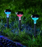 Leszúrható szolár lámpa - RGB LED - 7 x 30 cm - színváltós