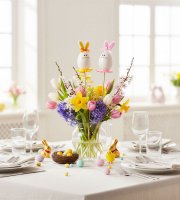 Húsvéti dekoráció - nyuszi, filc - 33 cm - 2 db