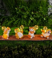 Szolár állatfigurák - 4 féle - 5 x melegfehér LED - 15 cm