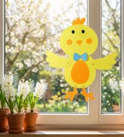 Húsvéti függő dekoráció - csibe, filc