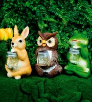 Szolár állatfigurák - 3 féle - 10 melegfehér LED - 15 cm