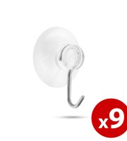 Tapadókorongos fali akasztó - 9 db / bliszter