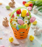 Húsvéti dekoráció - filc kosár - répa forma - 25 x Ø18 cm