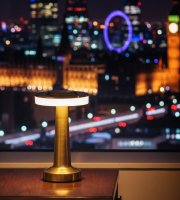 Asztali lámpa - arany színű - állítható színhőm, fényerő - akkumulátoros - USB