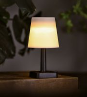 Szolár asztali lámpa - fehér - melegfehér LED - műanyag - 23 x 12 cm
