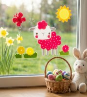 Húsvéti dekoráció - habmatrica - bárányos - 19 x 19 cm