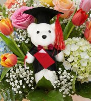 Ajándék - Diplomás maci - 13 cm