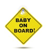 Tapadókorongos "Baby on Board" tábla - 12,7 x 12,7 cm