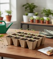 Cserepes palántanevelő tálca - 15,2 x 11,5 x 4,3 cm - 4 db / csomag