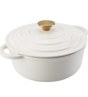 Zománcozott öntöttvas lábas 24 cm, 3,6L fehér