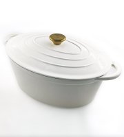 Zománcozott öntöttvas kacsasütő ovális 30cm, 4.2L fehér