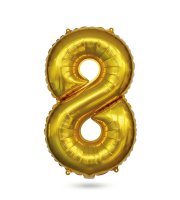 8-as születésnapi szám fólia lufi - arany - 40"