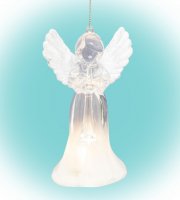 Home CDM16 LED-es dekoráció, 2 féle akril angyal, melegfehér LED