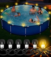 6 db napenergiás medence lámpa – vízálló LED lámpák medence díszítéshez