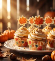 Muffin papír szett - pálcikákkal - 24 + 24 db