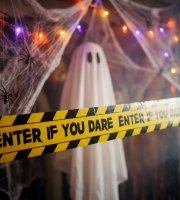 Halloween-i figyelmeztető szalag dekoráció - 3 x 6 m